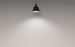 white wall background with black lamp and low key lighting 3d render illustration