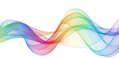 Colorful Sound wave line curve on white background. Element for theme technology futuristic