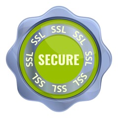 Poster - Secure ssl certificate icon. Cartoon of Secure ssl certificate vector icon for web design isolated on white background