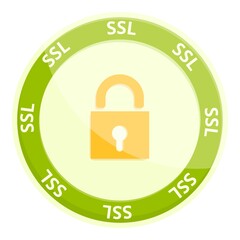 Poster - Digital ssl certificate icon. Cartoon of Digital ssl certificate vector icon for web design isolated on white background