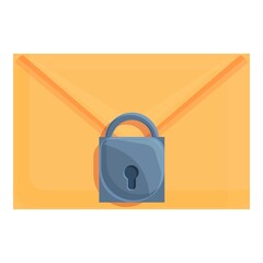 Poster - Mail password protection icon. Cartoon of Mail password protection vector icon for web design isolated on white background