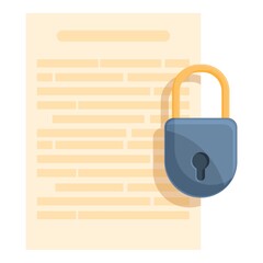 Poster - File password protection icon. Cartoon of File password protection vector icon for web design isolated on white background