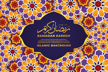 Ramadan Kareem Background Islamic Ornament Purple Red Yellow
