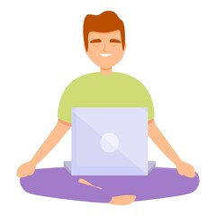 Poster - Freelancer meditation icon. Cartoon of Freelancer meditation vector icon for web design isolated on white background
