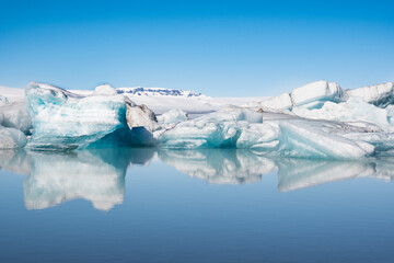 Wall Mural - Jokulsarlon Ice Lagoon in south Iceland on a sunny spring day