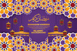 ramadan kareem islamic background mecca ornament purple