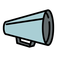 Poster - Movie megaphone icon. Outline Movie megaphone vector icon for web design isolated on white background