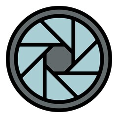 Poster - Camera lens icon. Outline Camera lens vector icon for web design isolated on white background