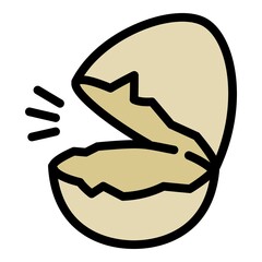 Poster - Eggshell broken icon. Outline Eggshell broken vector icon for web design isolated on white background