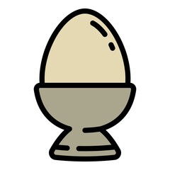 Poster - Breakfast boiled egg icon. Outline Breakfast boiled egg vector icon for web design isolated on white background
