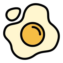 Poster - Fried egg icon. Outline Fried egg vector icon for web design isolated on white background