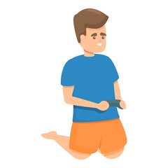 Poster - Boy play sport video games icon. Cartoon of Boy play sport video games vector icon for web design isolated on white background