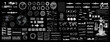 Scifi and HUD UI digital elements collection. Futuristic User Interface design set - charts, callouts, charts, audio waves and HUD interface elements. Futuristic graphic set for UI and VR. Vector