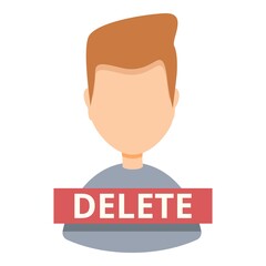 Poster - Delete user avatar icon. Cartoon of Delete user avatar vector icon for web design isolated on white background