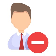 Poster - Delete business user icon. Cartoon of Delete business user vector icon for web design isolated on white background