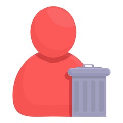 Poster - Delete user garbage icon. Cartoon of Delete user garbage vector icon for web design isolated on white background