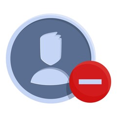 Poster - Delete online user icon. Cartoon of Delete online user vector icon for web design isolated on white background