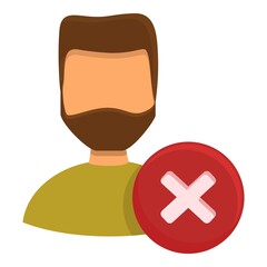Poster - Delete human user icon. Cartoon of Delete human user vector icon for web design isolated on white background