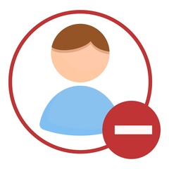 Poster - Delete job user icon. Cartoon of Delete job user vector icon for web design isolated on white background
