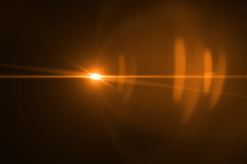 Optical lens flare effect Golden sun light