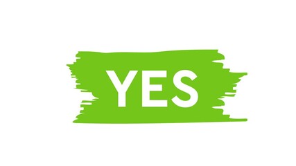 Poster - Yes No word text brush, paints. Yes no in speech bubble on white background. Motion graphics.
