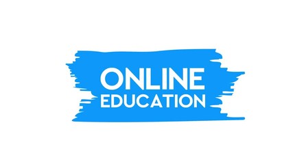 Poster - Banner with brushes, paints - Online education. Motion graphics.