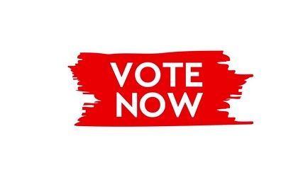 Poster - Banner with brushes, paints - Vote now. Motion graphics.