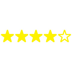 four stars rating icon vector