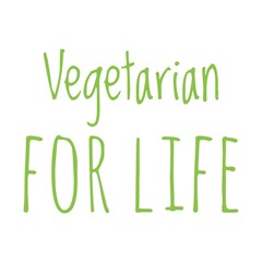 Canvas Print - ''Vegetarian for life'' Quote Illustration