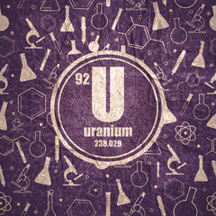 Sticker - Uranium chemical element. Stone material grunge texture