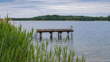 A Bathing Jetty In The Penzliner See, Mecklenburg-Western Pomerania, Germany
