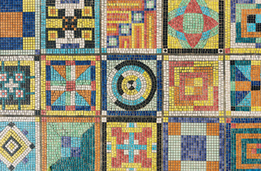 Poster - The colorful mosaic pattern on wall surface. Art abstract background