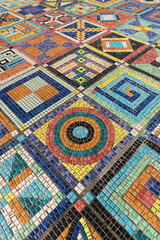 Poster - The colorful mosaic pattern on wall surface. Art abstract background