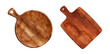 © Katy's Dreams - Wooden cutting board in a watercolor style isolated on white background. Round and rectangular serving board. Mockup for food project for stylish kitchen