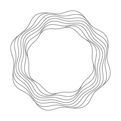 Leinwandbilder - Wave lines in circle. Template stamp or logo or icon.