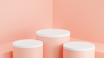 Wall Mural - 3d render of pastel podium in room for product display