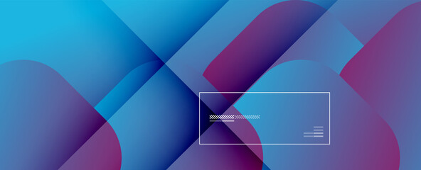 Poster - Square shapes composition geometric abstract background. 3D shadow effects and fluid gradients. Modern overlapping forms