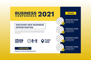 invitation web banner to the online conference. business webinar invitation design. announcement pos