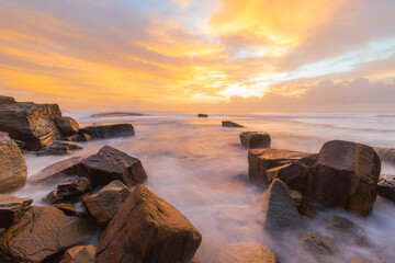 Wall Mural - Sunrise seascape view at Terrigal, NSW, Australia.