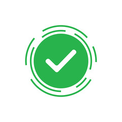 Wall Mural - green check mark icon vector design on white background trendy style vector illustration
