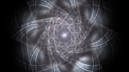 Fototapete - Abstract background with the image of the forest and the flower of life. Harmony, spirituality, unity of nature. Collage, mosaic
