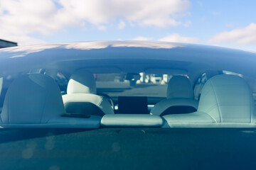 Canvas Print - Front view of the inside of an empty car