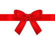 © gossip7 - Red silk or satin bow ribbon, holiday vector ribbon for design.