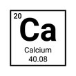 Calcium chemical element table icon. Periodic symbol Calcium vector icon