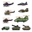pixel art military vehicle force
