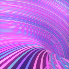 Aufkleber - Abstract twisted multicolored wavy wires. Modern 3d rendering digital illustration. Line art design element