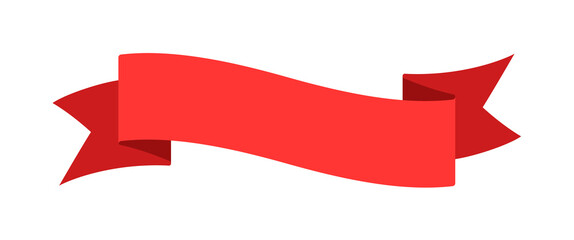 decorative ribbon tape banner isolated on white