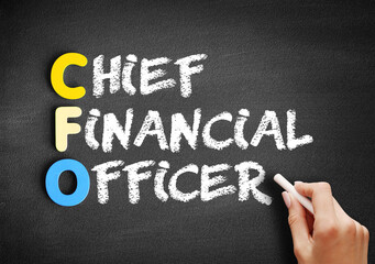 Poster - cfo - chief financial officer acronym, business concept on blackboard.