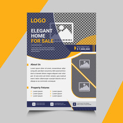 Real estate business flyer template design in free vector editable template