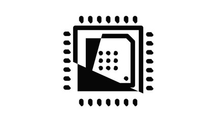 Poster - Smart chip icon animation outline best object on white background